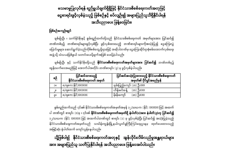 Awareness on Fraudulent Account Opening using Fake NRC numbers